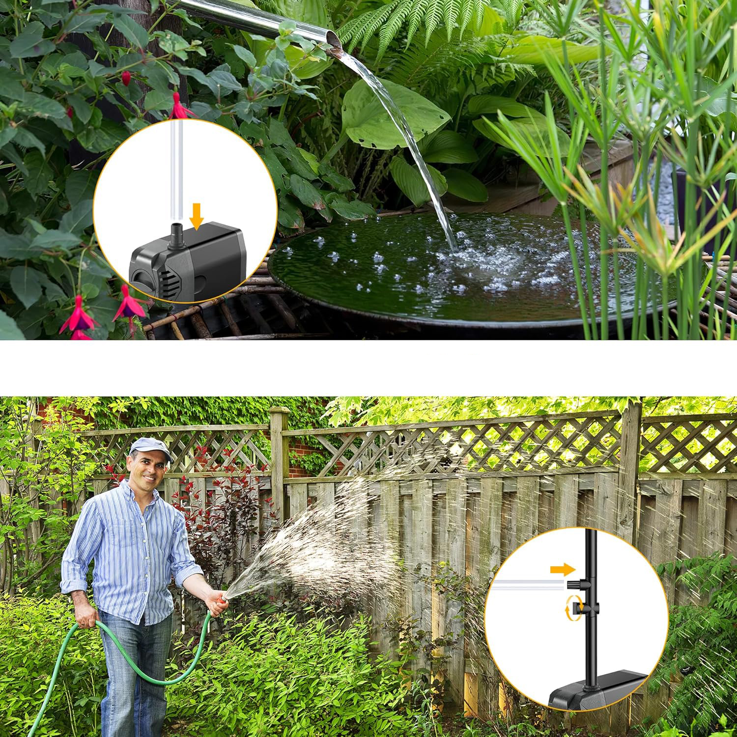 Pompa solarna do stawu 20W Biling 875 L/h z filtrem i 2m wężem
