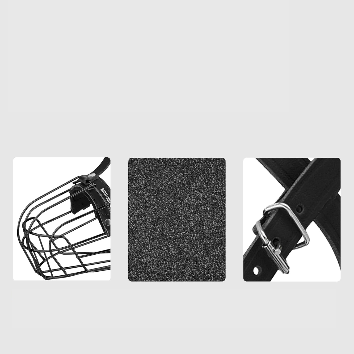 Kaganiec metalowy z paskami skórzanymi BRONZEDOG XL dla dużych psów