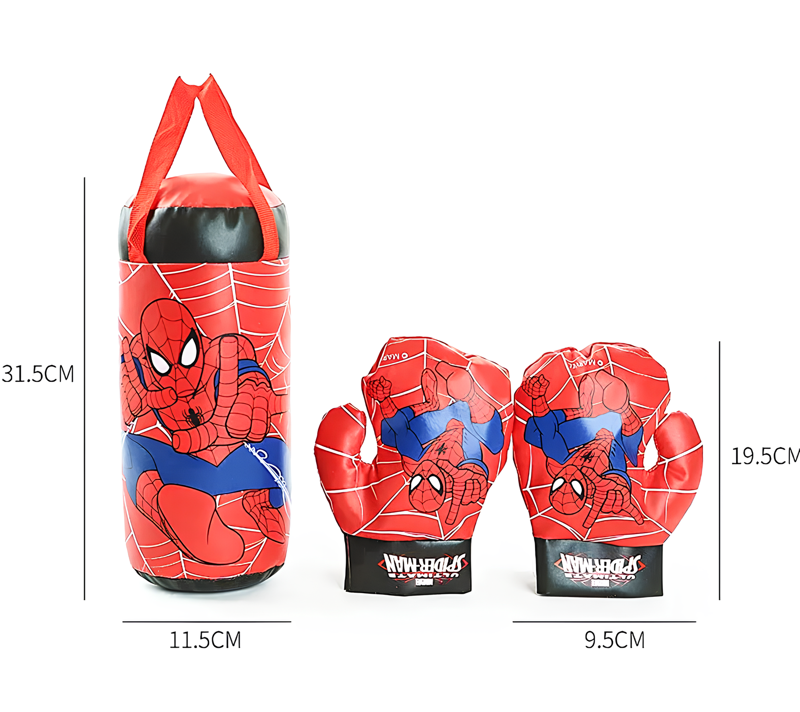 Rękawice bokserskie i worek treningowy Spiderman dla dzieci