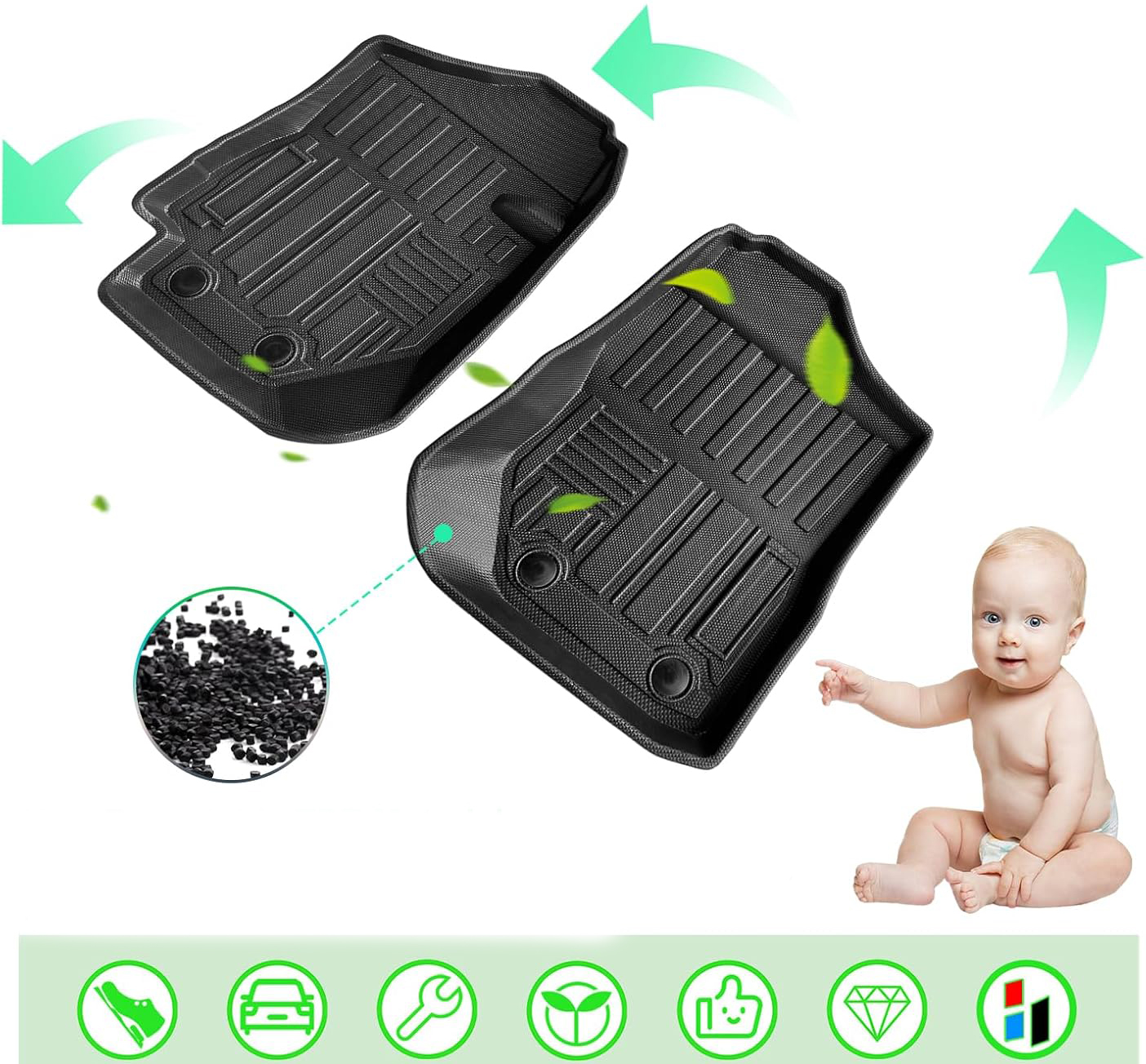 Dywaniki samochodowe GAFAT Suzuki Jimny 2021-2024 TPE 3D wysokie krawędzie