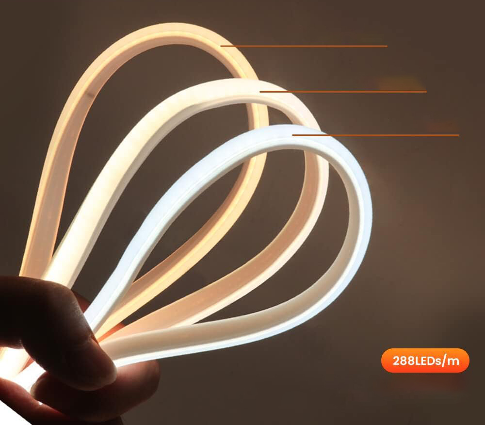 UŻYWANE Taśma LED XUNATA 20m 220V COB IP65 ciepła biała 288 LED/m