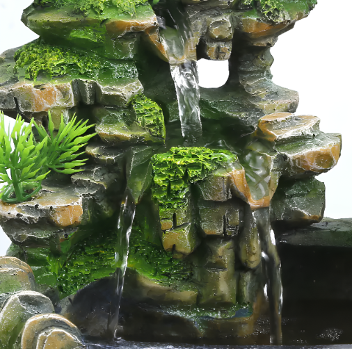 Stołowy wodospad Bonsai Feng Shui RESTEQ z oświetleniem i mgłą