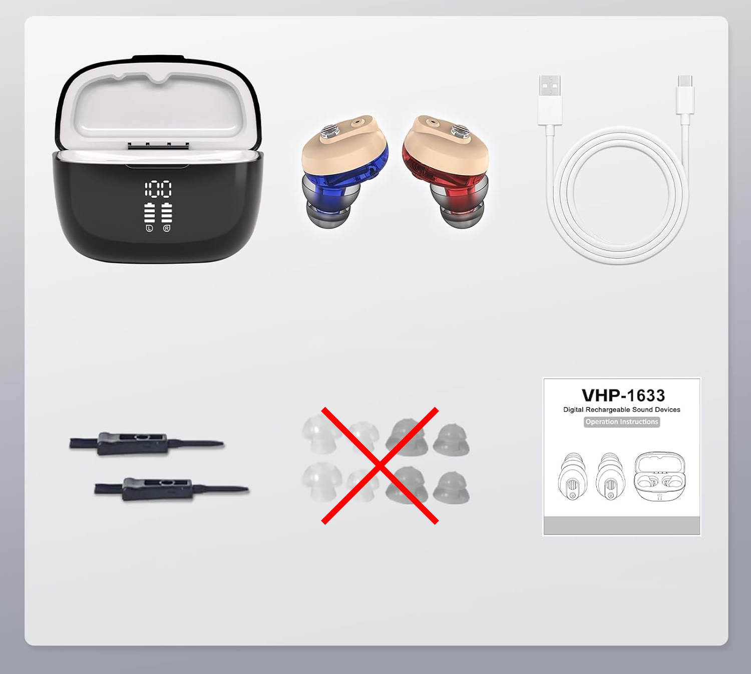 UŻYWANE/NIEKOMPLETNY Aparat słuchowy JYYRC VHP-1633 dla dorosłych/seniorów