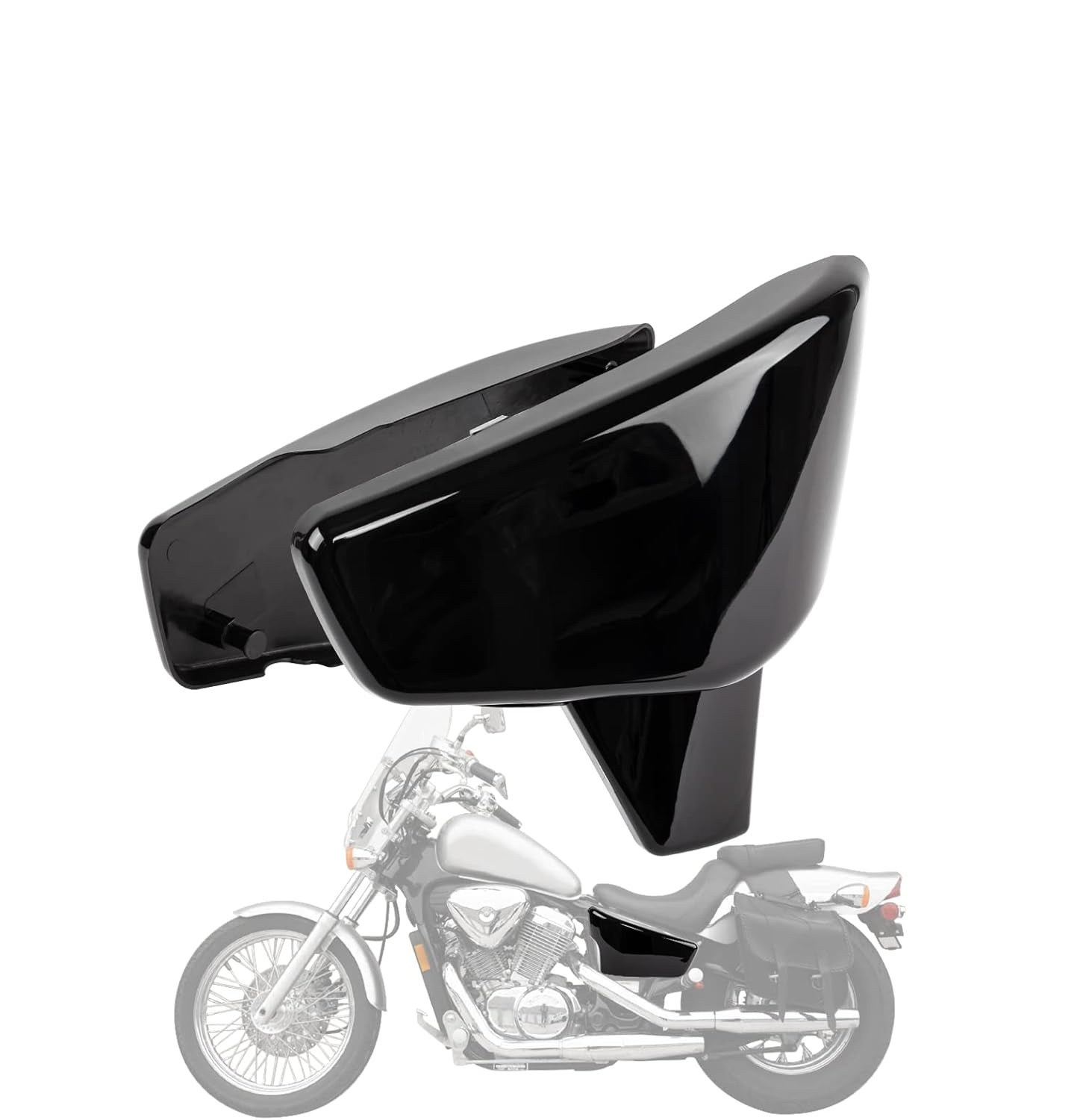 Osłony akumulatora PSLER do Honda VLX600 VT600 Shadow czarne POWYSTAWOWE