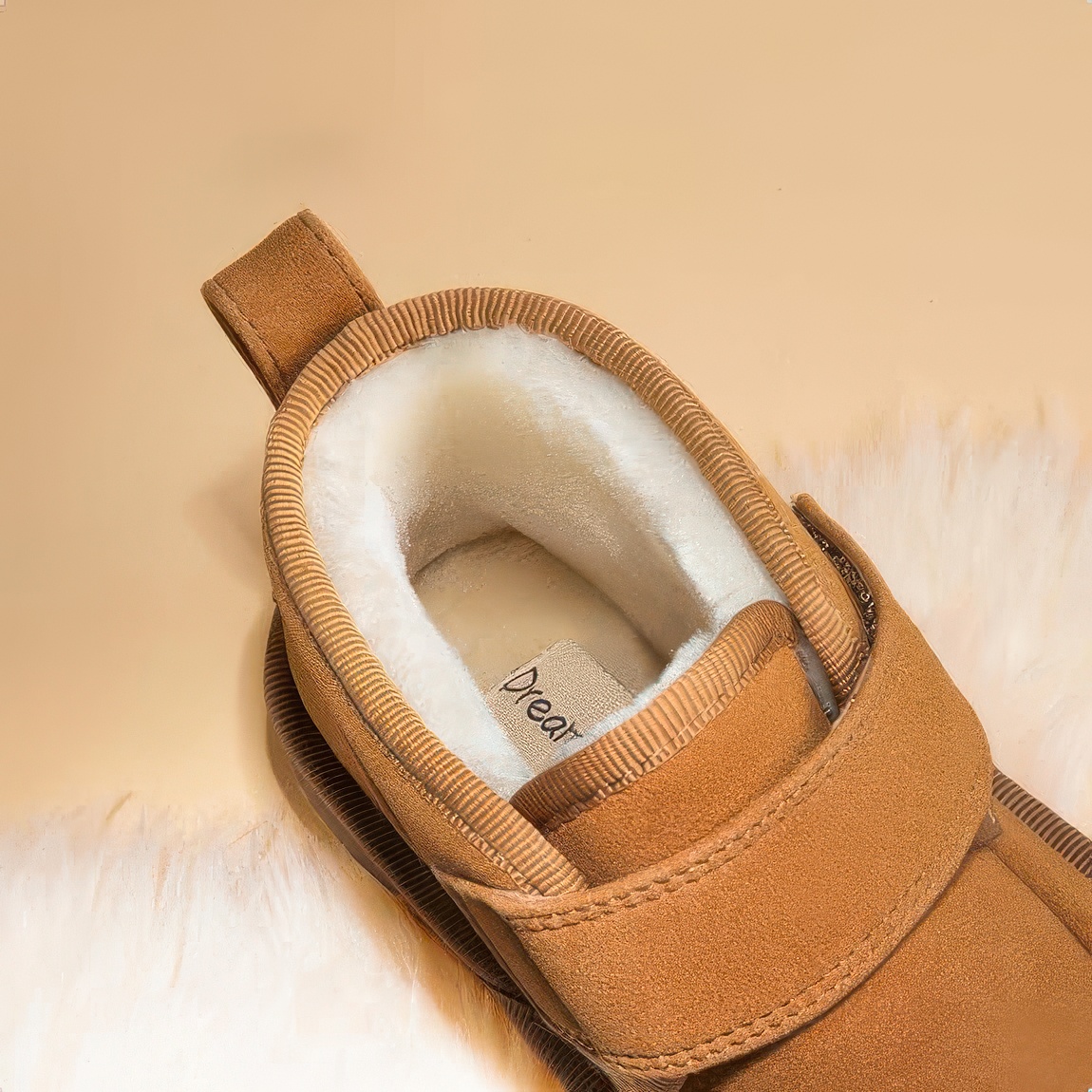 Buty zimowe dziecięce DREAM PAIRS ocieplane trapery z futerkiem dla chłopca