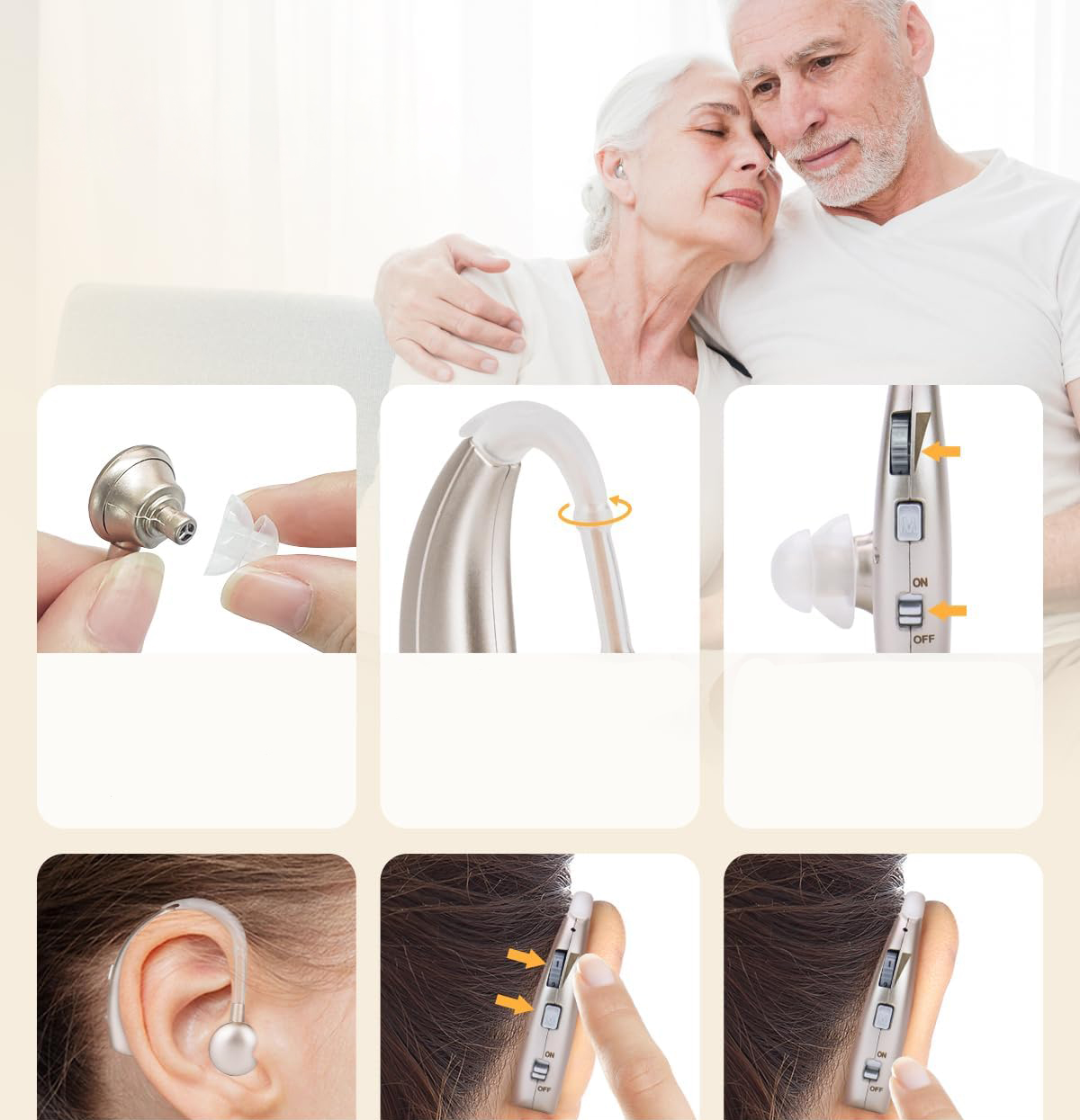 Aparat słuchowy Britzgo VHP-1301 z regulacją głośności ładowanie USB-C