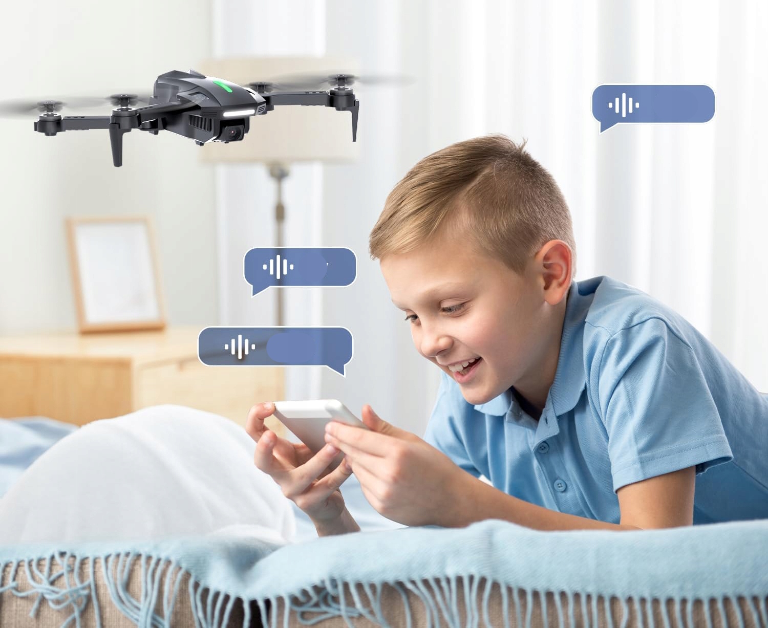 Mini dron DEERC D70 z kamerą HD 1080P dla dzieci, 2 baterie POWYSTAWOWY