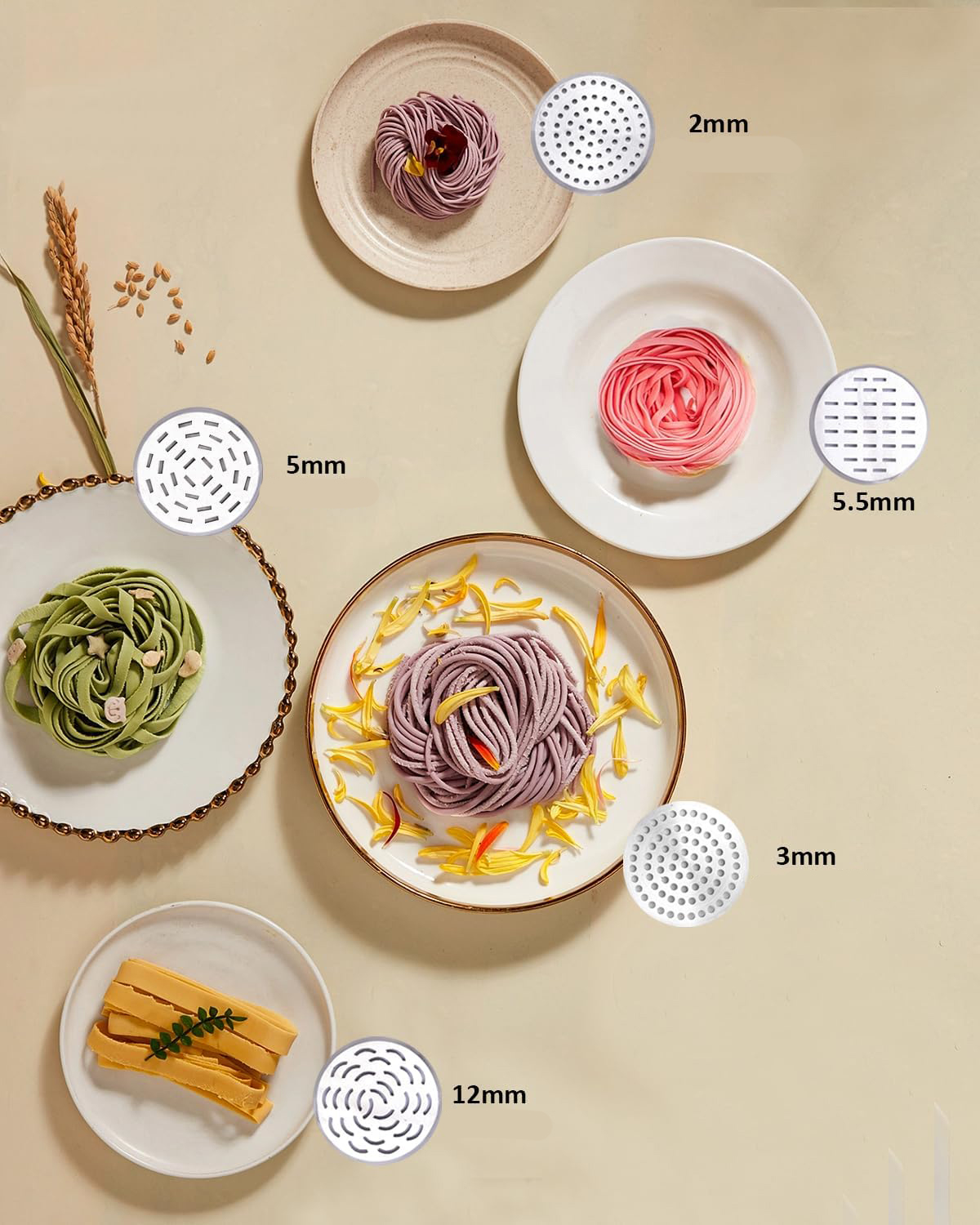 Maszynka do makaronu elektryczna YUCHENGTECH 220V ręczna z 10 dyskami