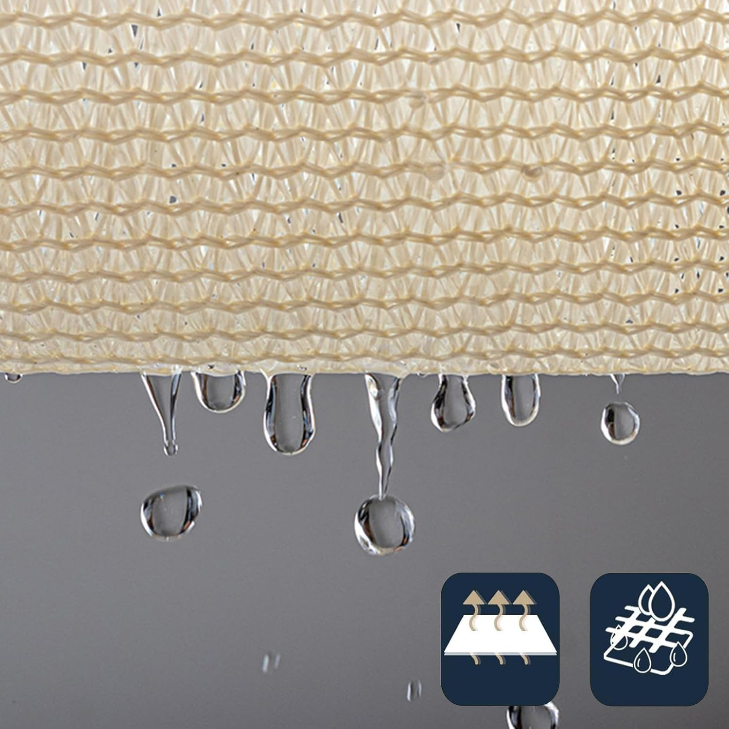 UŻYWANE Żagiel przeciwsłoneczny Sunnylaxx trójkątny 5x5x7 m kremowy UV