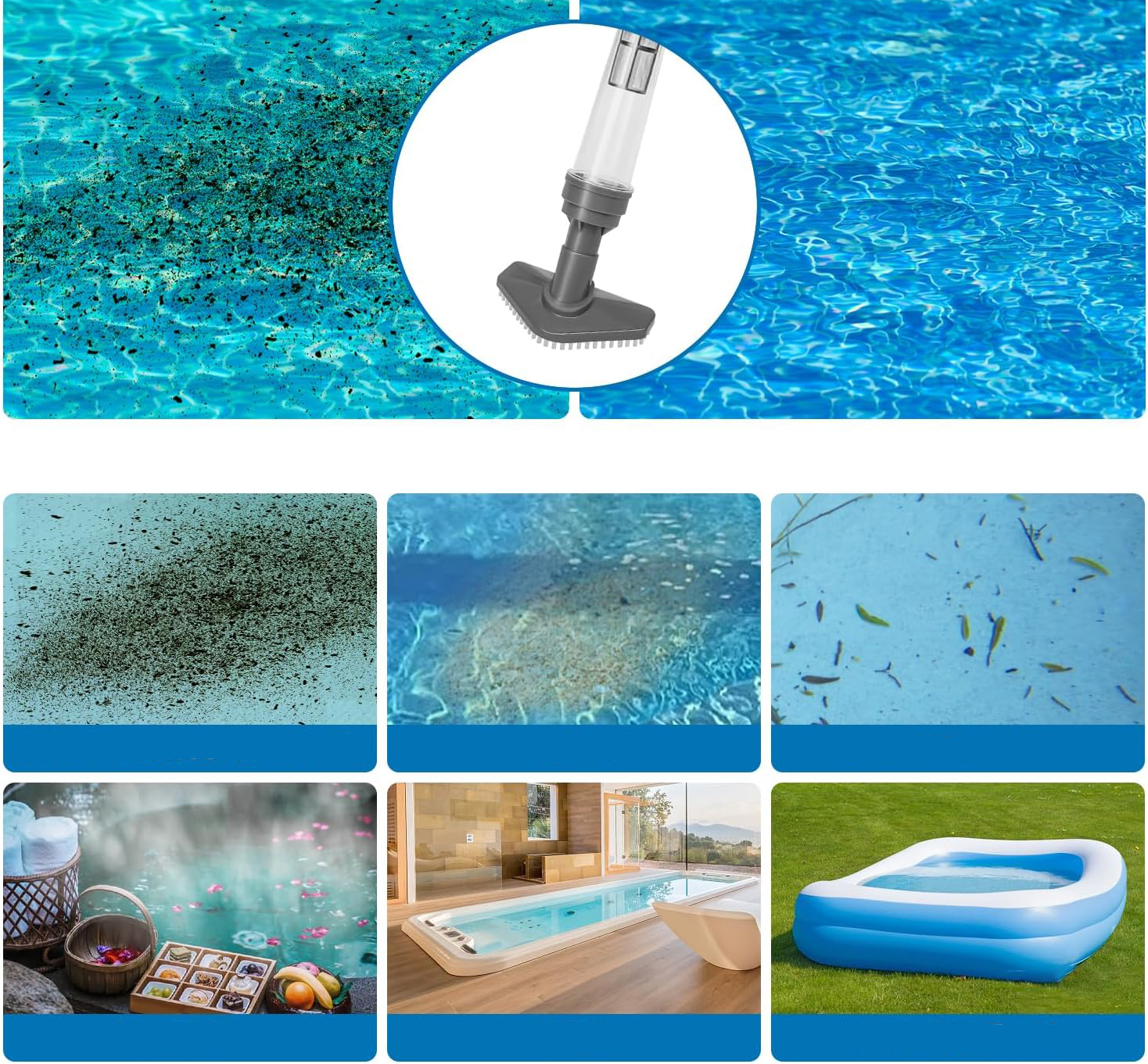 UŻYWANE Odkurzacz do basenu PoolyPoly 3w1 elektryczny rączka niebieski