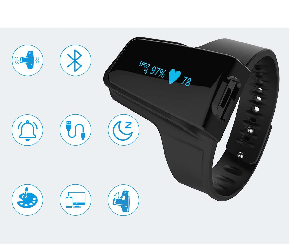 USZKODZONY Pulsoksymetr na palec i nadgarstek Wellue Checkme Max bluetooth