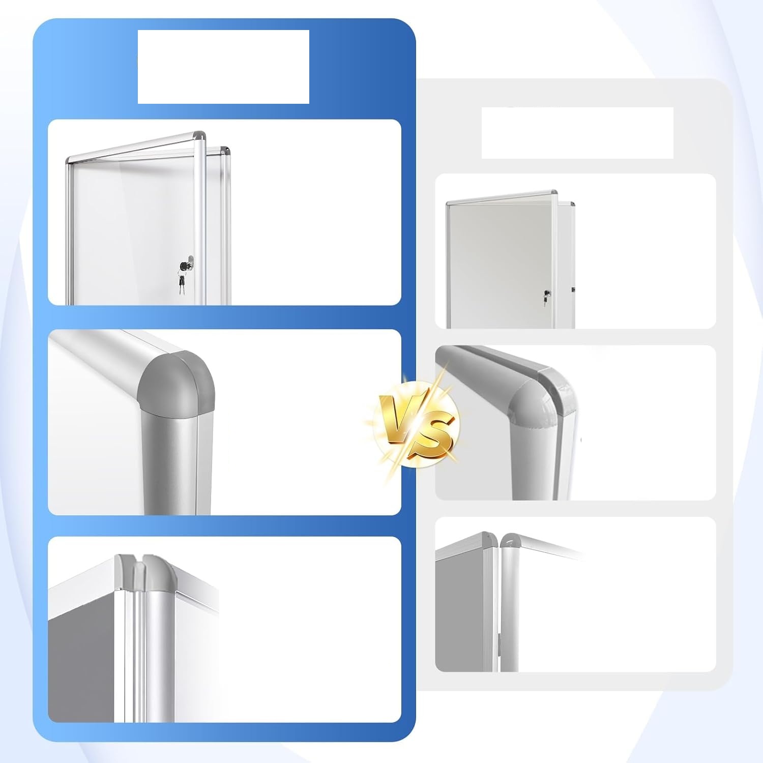 Tablica ogłoszeń zamykana Swansea biała z drzwiami 67x50 cm 4×A4