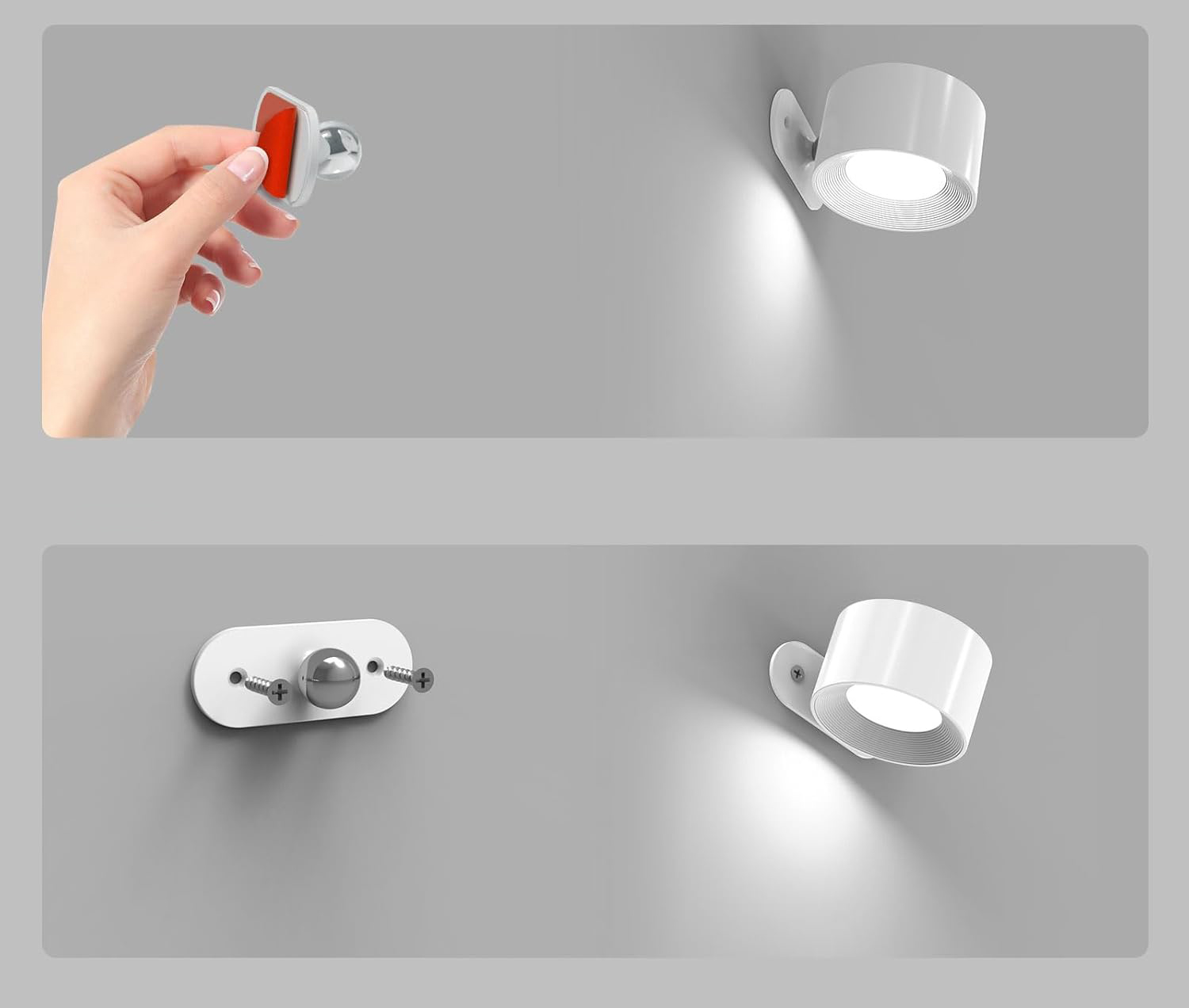 Lampa ścienna LED Feallive dotykowa 360° biała/ciepła akumulator