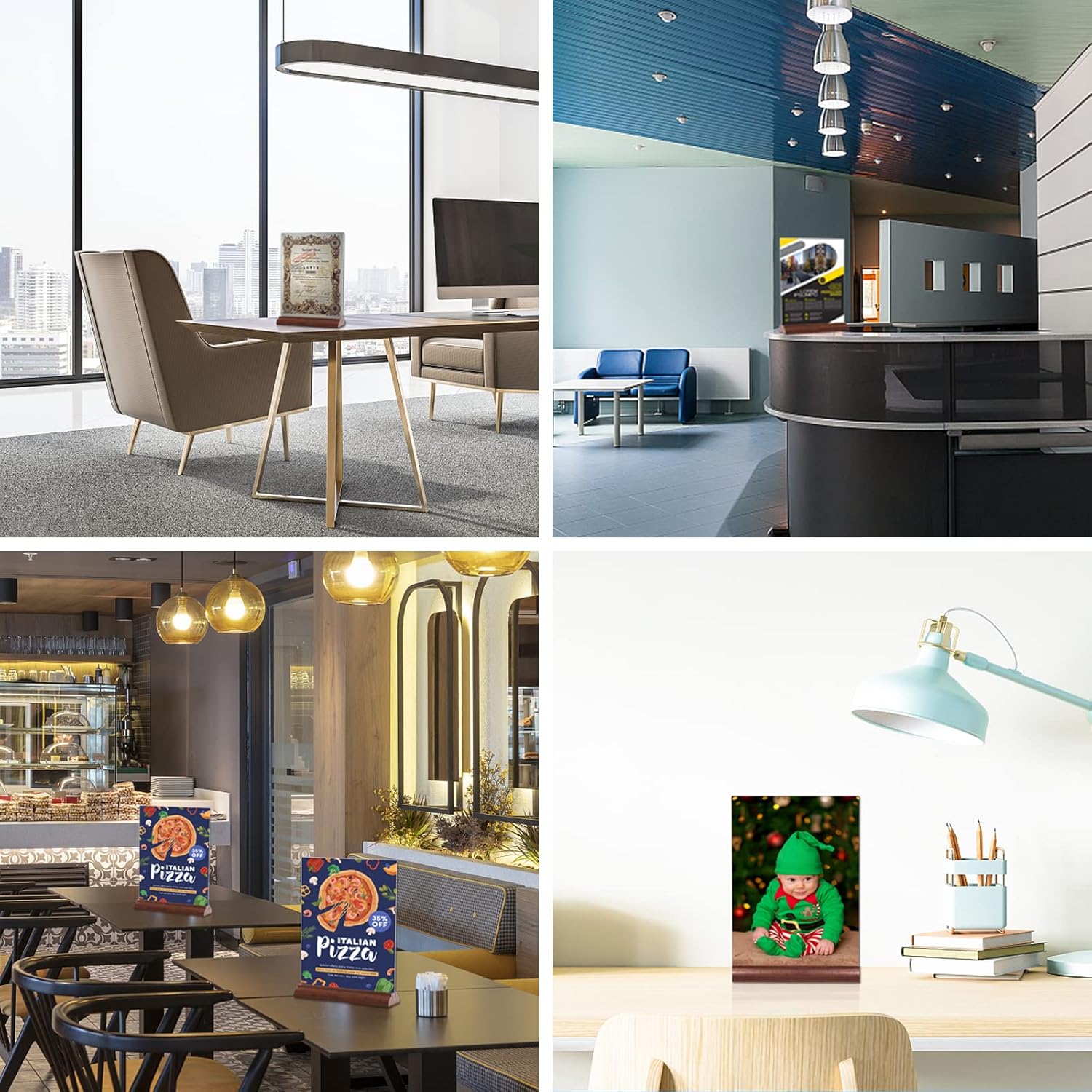 Uchwyt na tabliczki akrylowy stojak na menu A4 Srvnpioy zestaw 8 sztuk