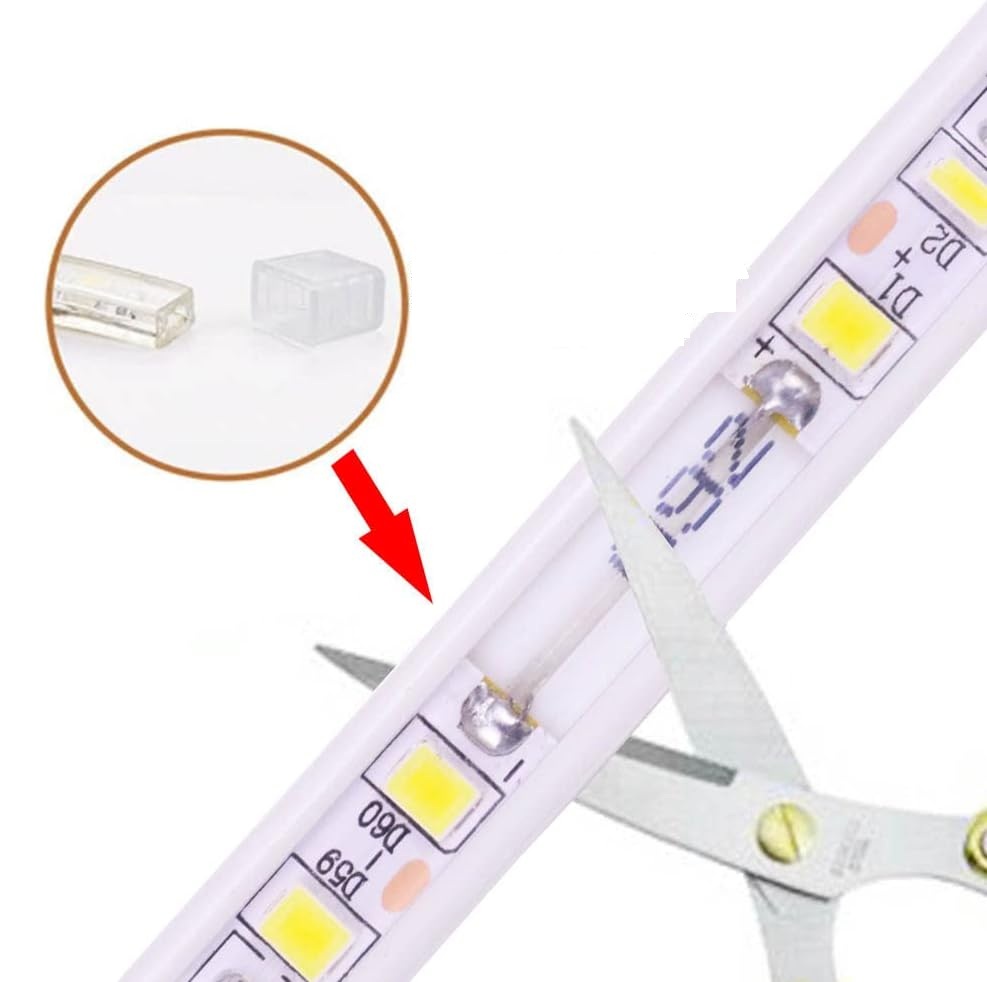 Taśma LED pcning 20 m 220V-230V zimna biel 6000K z zasilaczem i wtyczką EU