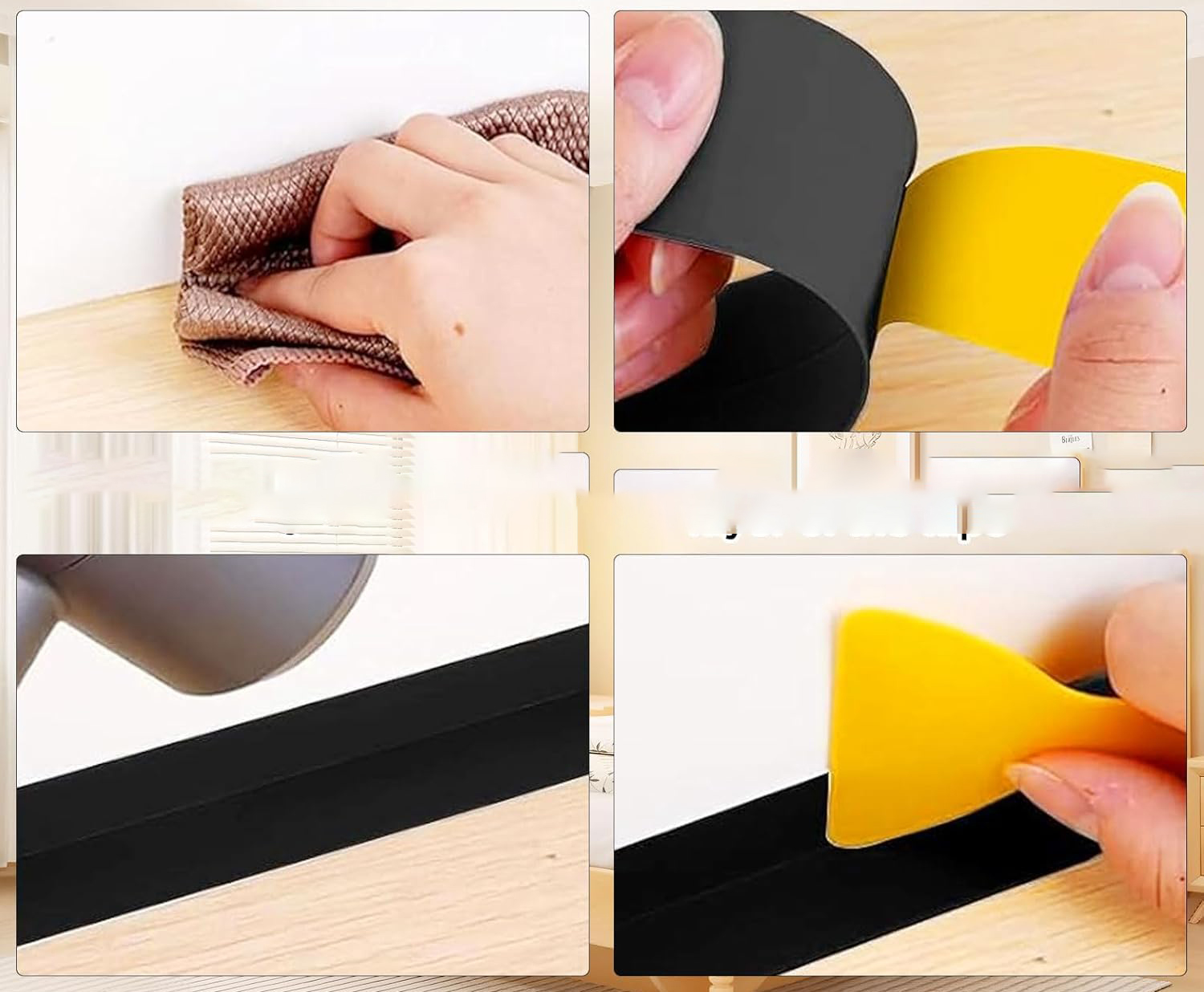 Listwa przypodłogowa PVC biała 80mm x 20mm x 24m elastyczna samoprzylepna