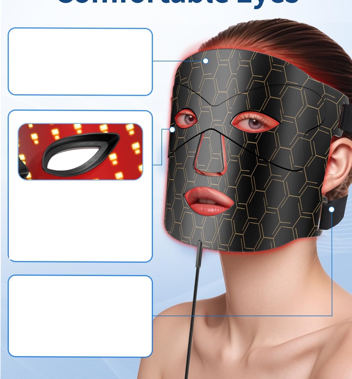 Maska do twarzy LED do terapii światłem KIMTAR na trądzik i zmarszczki