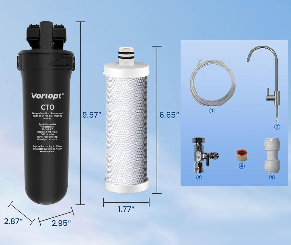 System filtracji wody Vortopt Q8-C1, 19 000 galonów, 2 filtry