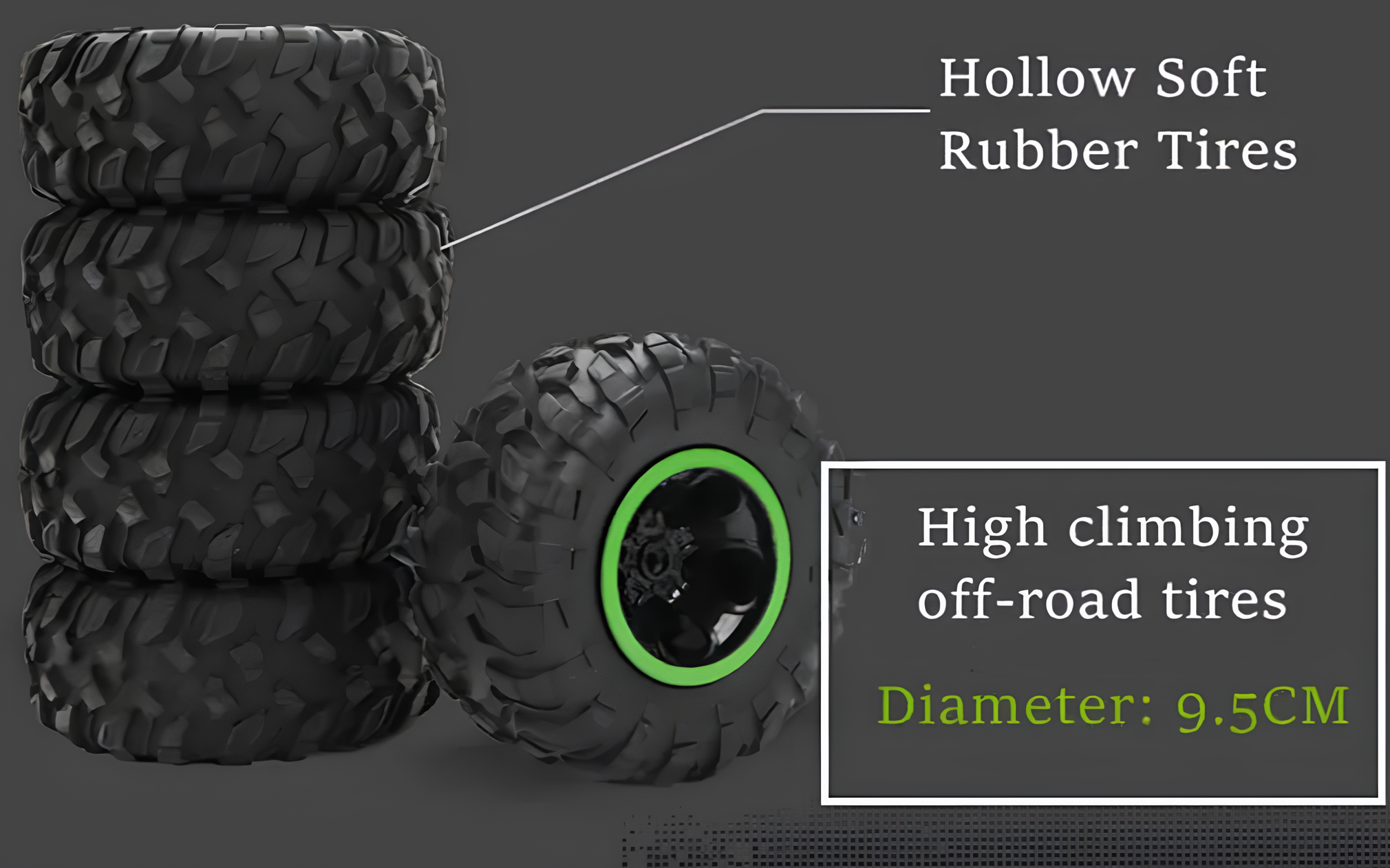Samochód sterowany radiowo z napędem na wszystkie koła i światłami LED
