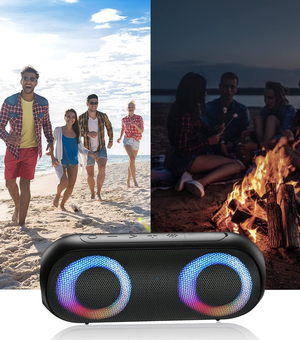 Głośnik Bluetooth NOTABRICK z oświetleniem RGB, 30 W, IPX7, czarny