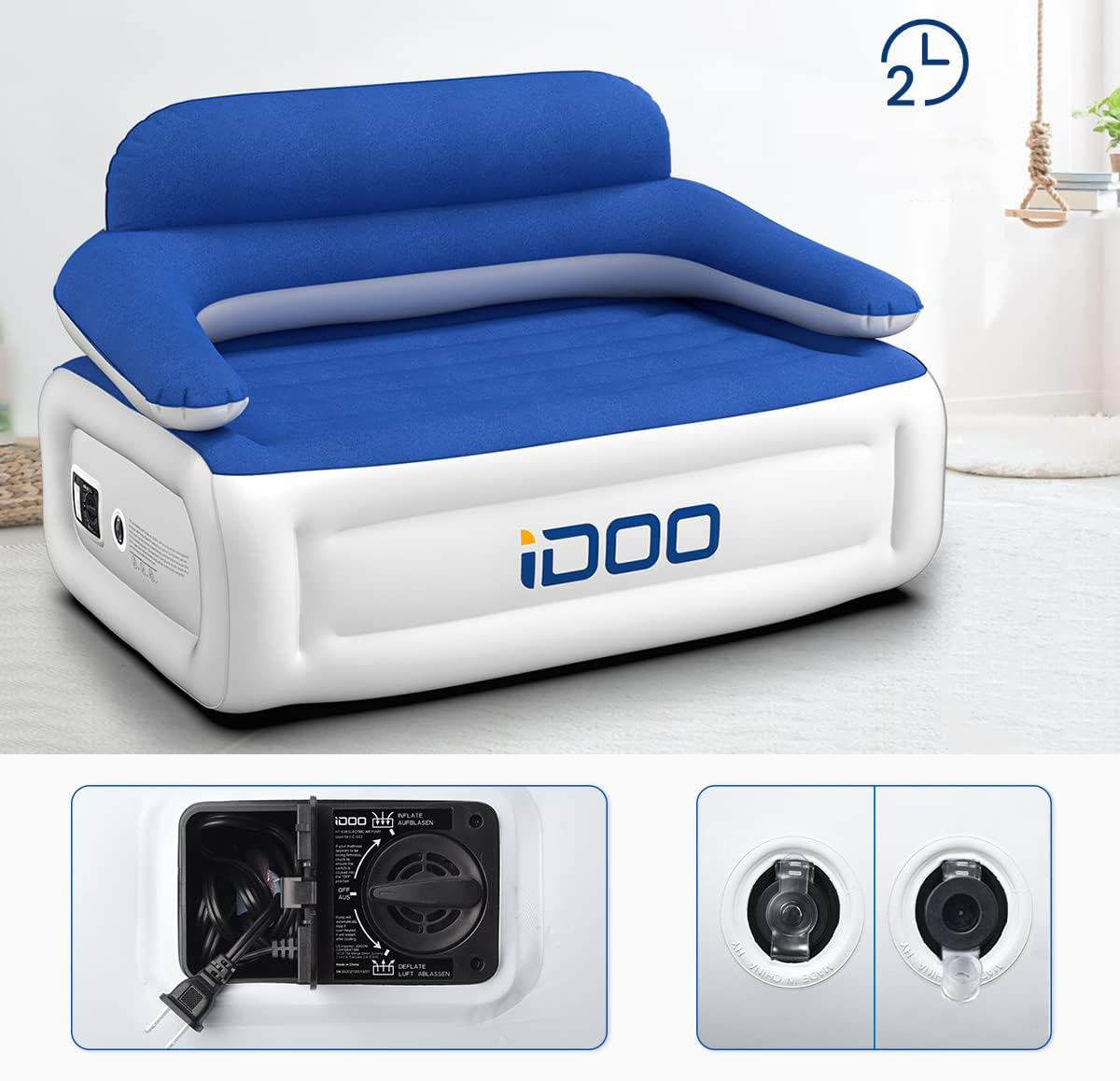 Sofa dmuchana iDOO, model I-C-022, 152x92x84 cm, Po naprawie