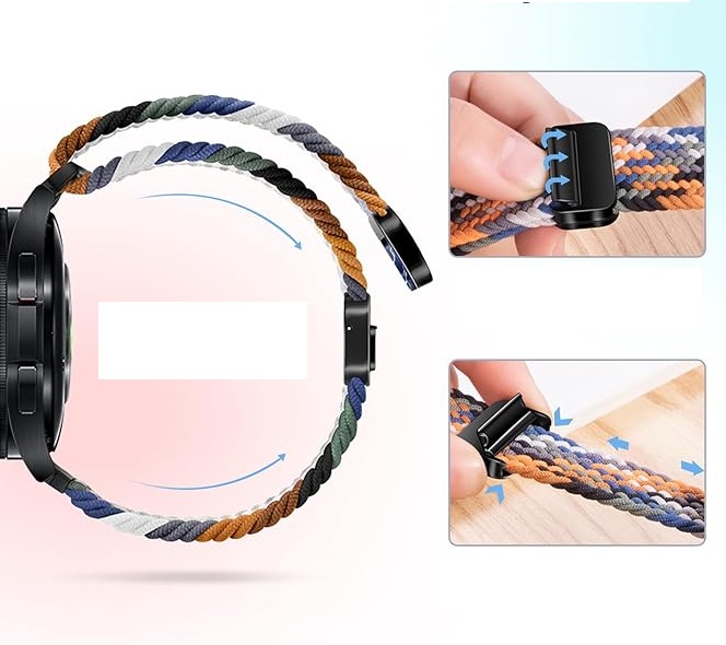 Pasek pleciony do Samsung Galaxy Watch 7/6/5/4 Classic Pro 40-47mm nylonowy