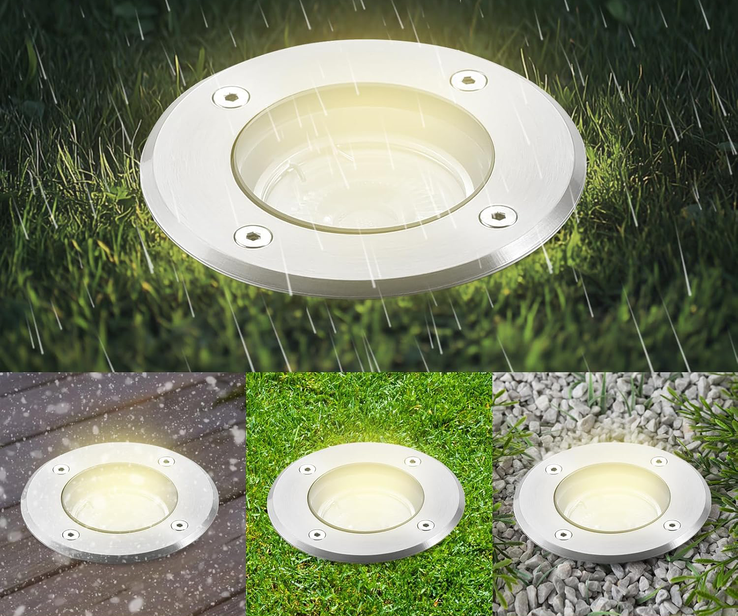 Reflektory podłogowe Goodia 4 szt. GU10 IP67 regulowane 3 W ciepłe białe