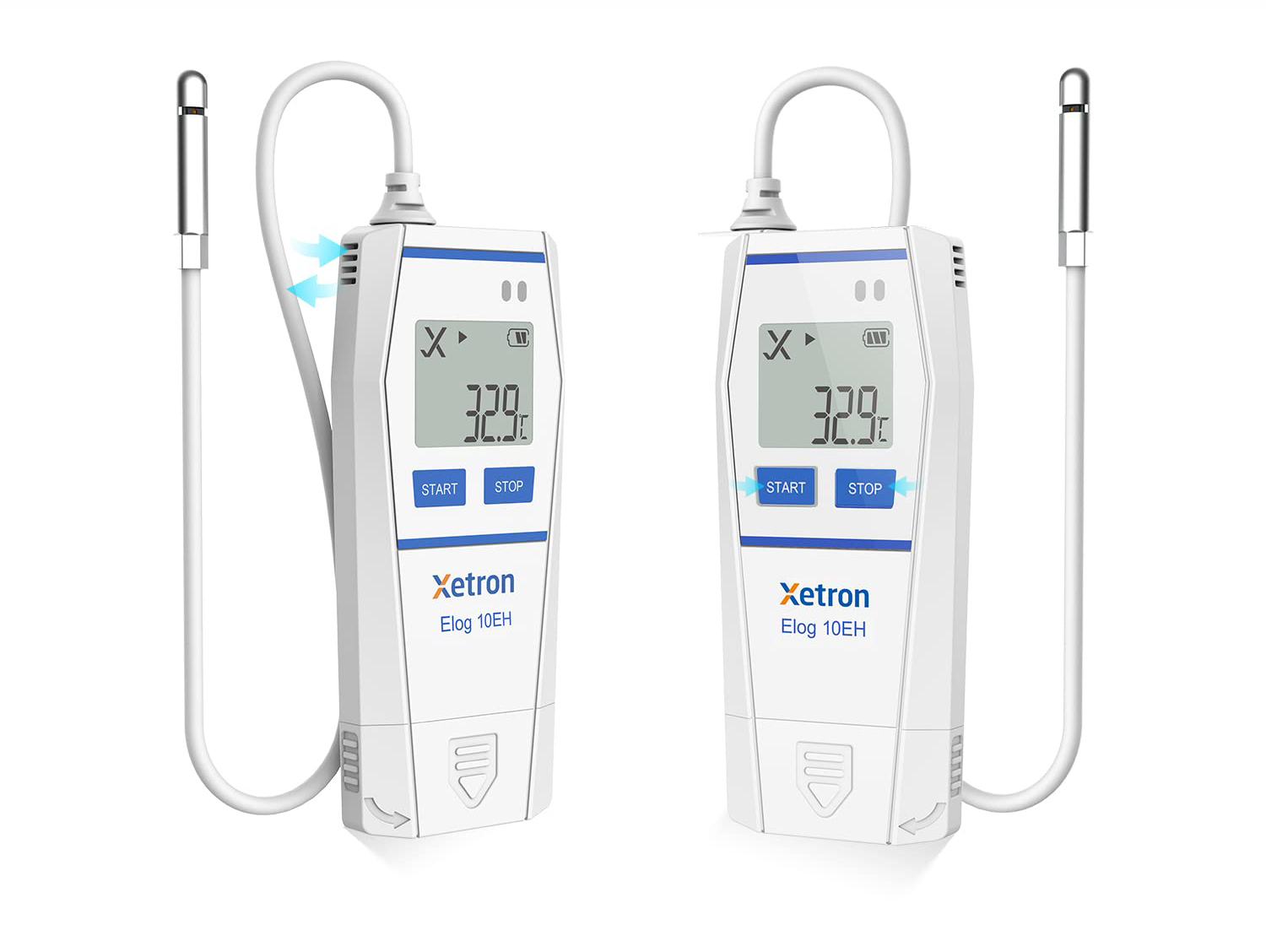 Rejestrator danych Xetron Elog10EH, sonda, eksport PDF, -40 do 85C