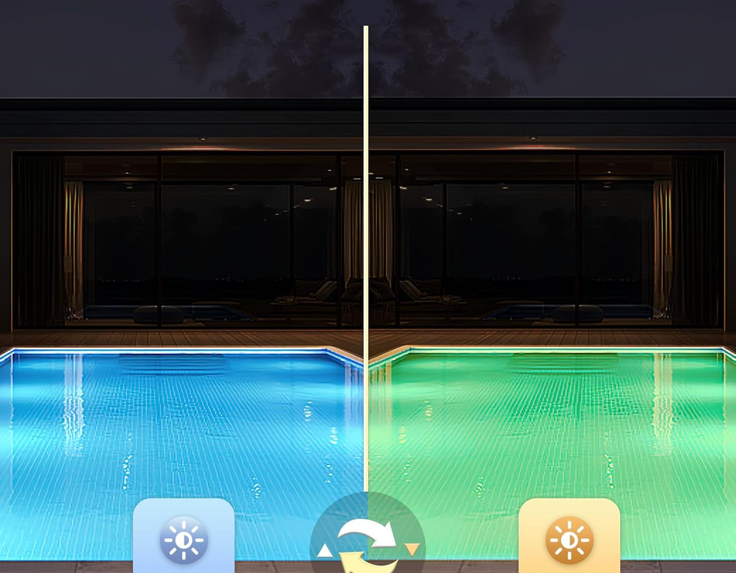 Reflektor LED basenowy LyLmLe 12W IP68 12V Ø190 mm 2 kolory (3000K/6000K)