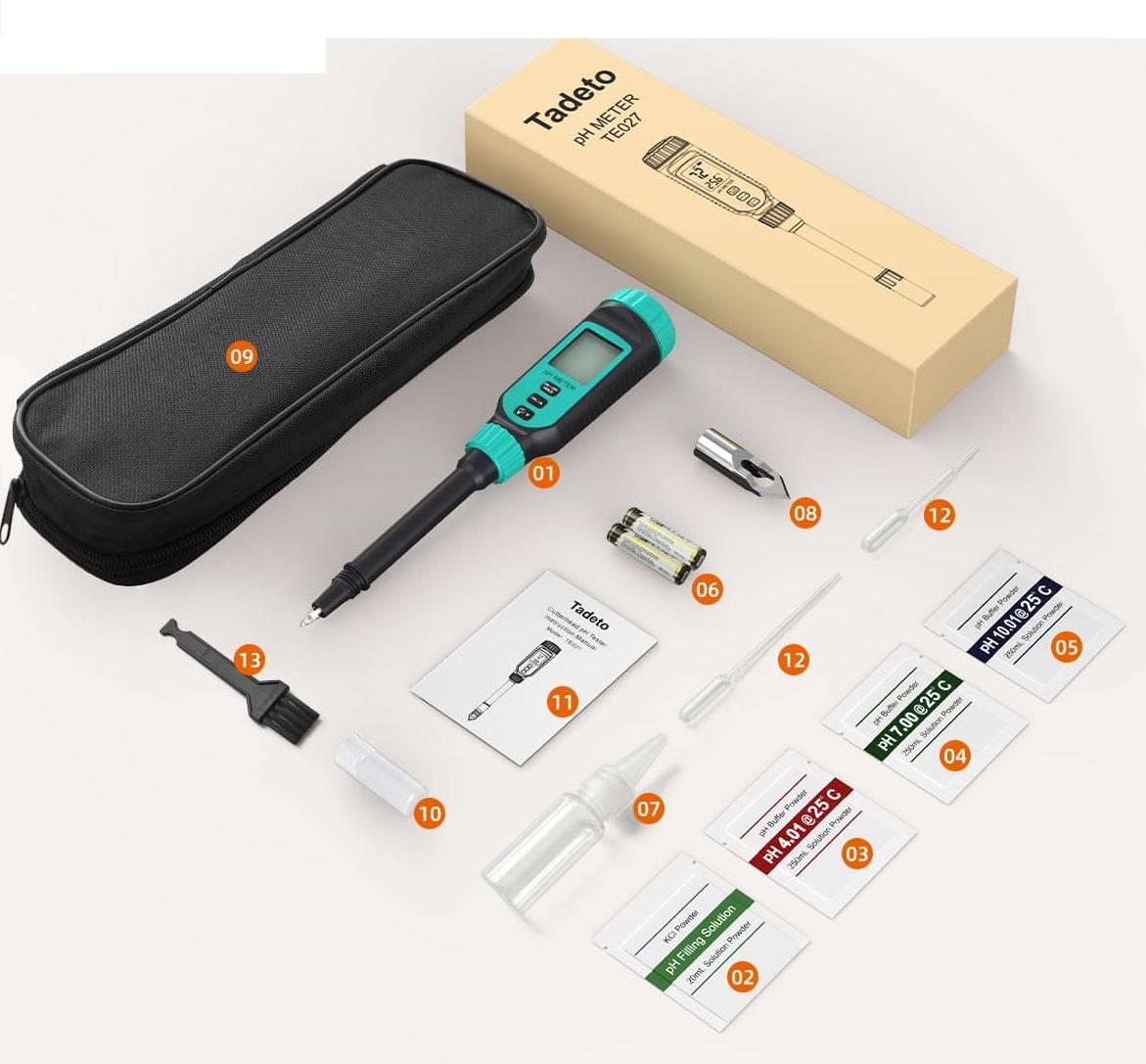 Tester gleby cyfrowy z sondą i wyświetlaczem LCD Tadeto TE027