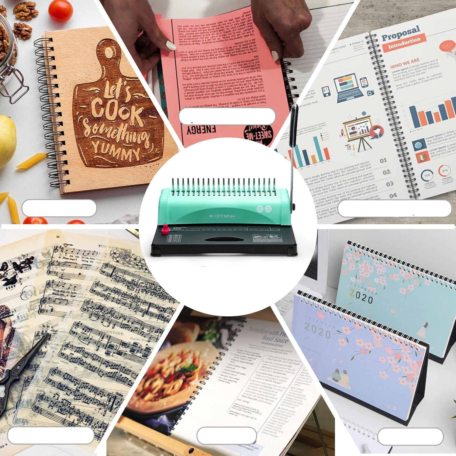 Bindownica do papieru OFFNOVA CS12 21 dziur 450 kartek A4 A5 regulacja