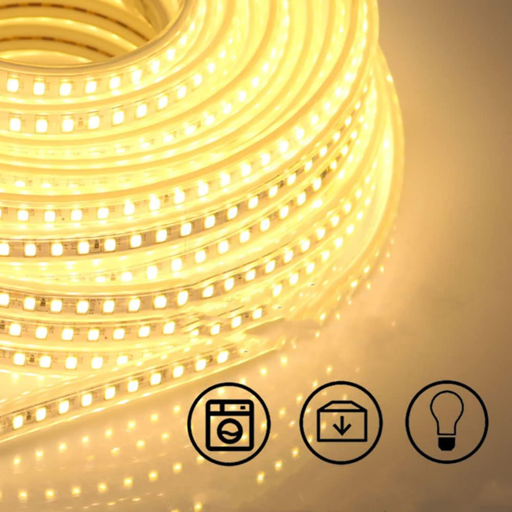 UŻYWANA Taśma LED pcning SMD 5730, 230 V, 3000 K, ciepła biel, 15 metrów