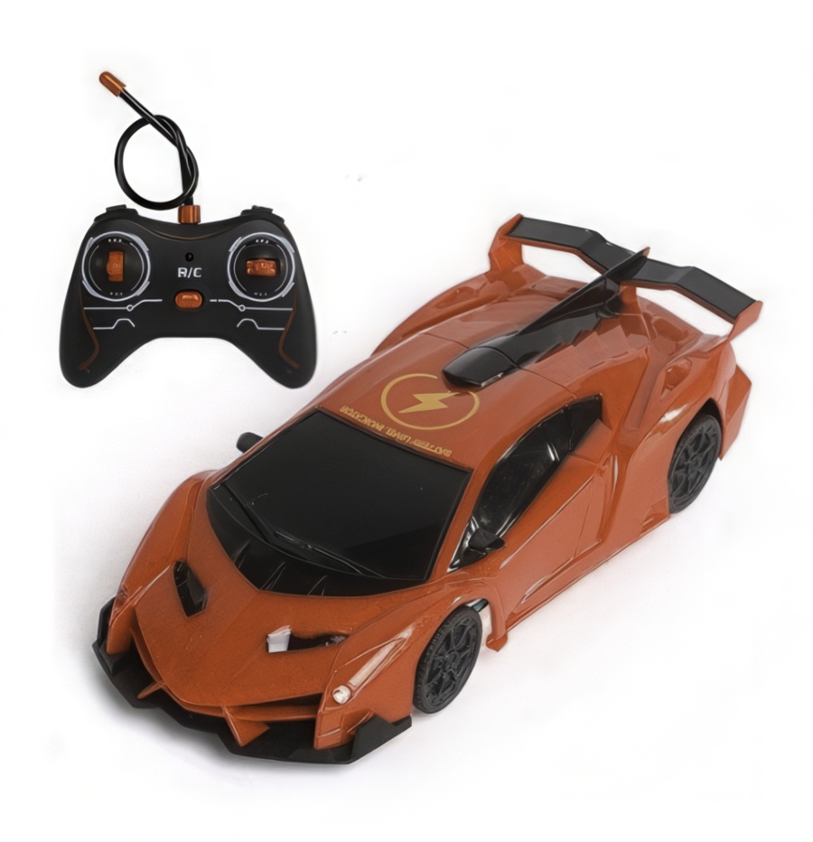 Samochód zdalnie sterowany jeżdżący po suficie i ścianach, z reflektorami