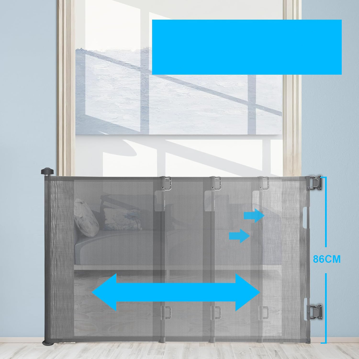 Rozsuwana bramka zabezpieczająca z zamkiem 150cm dla dzieci i psów Wodondog