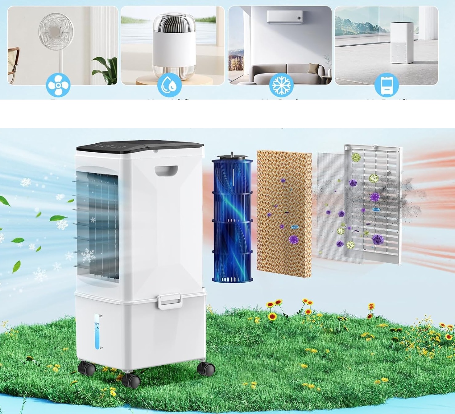 Klimatyzator przenośny 4w1 9,5L Eysddifr BW-102YF POWYSTAWOWY