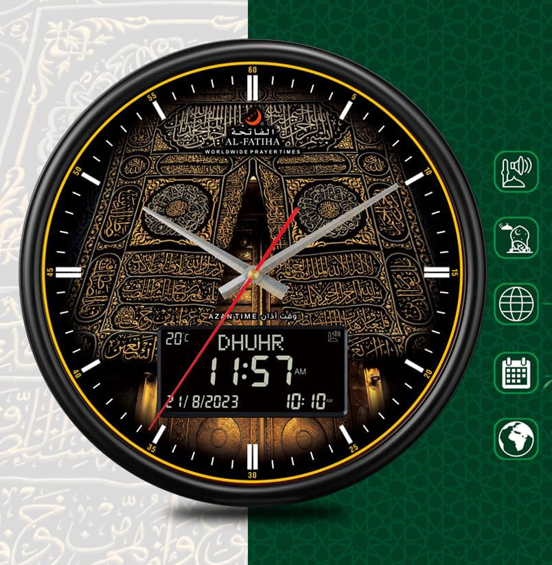Cyfrowy zegar modlitewny Azan do domu/biura/meczetu Azan-Uhr POWYSTAWOWY