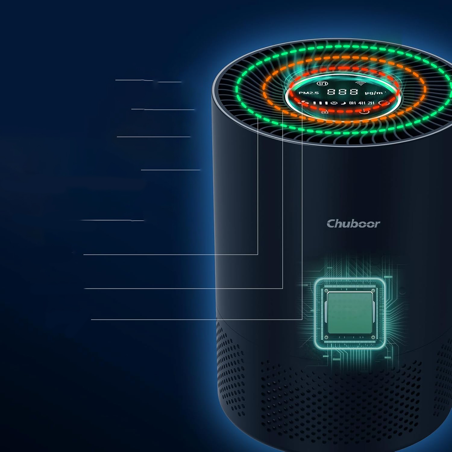 Oczyszczacz powietrza HEPA Chuboor do sypialni
