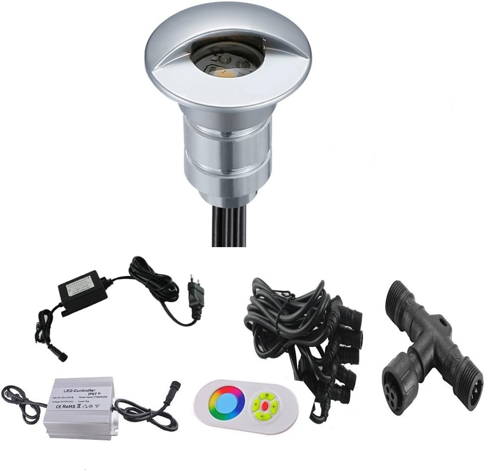 Oświetlenie gruntowe LED SUBOSI, 0,6 W, Ø26 mm, IP65, RGB, 20pcs