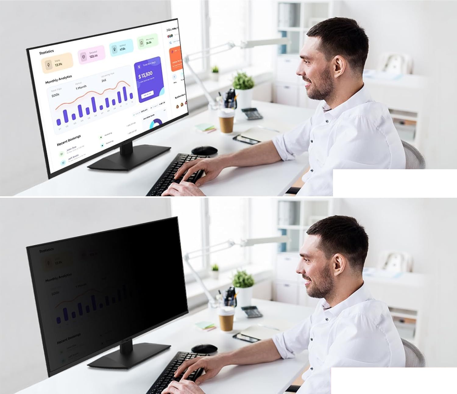 Filtr prywatności do monitora 27" BERSEM 16:9 antyrefleksyjny antyszpieg