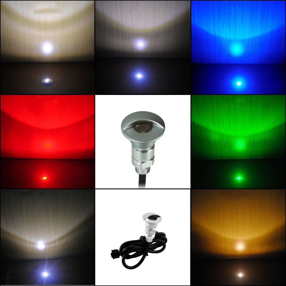 Oświetlenie gruntowe LED SUBOSI, 0,6 W, Ø26 mm, IP65, RGB, 20pcs