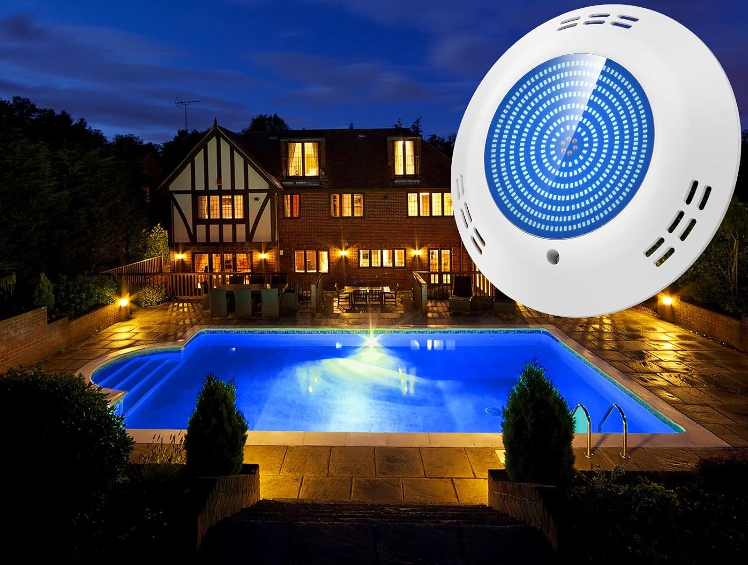 Lampa basenowa LED LyLmLe 35W podwodna IP68 3000K 2800lm 12V R-PL34-S35W