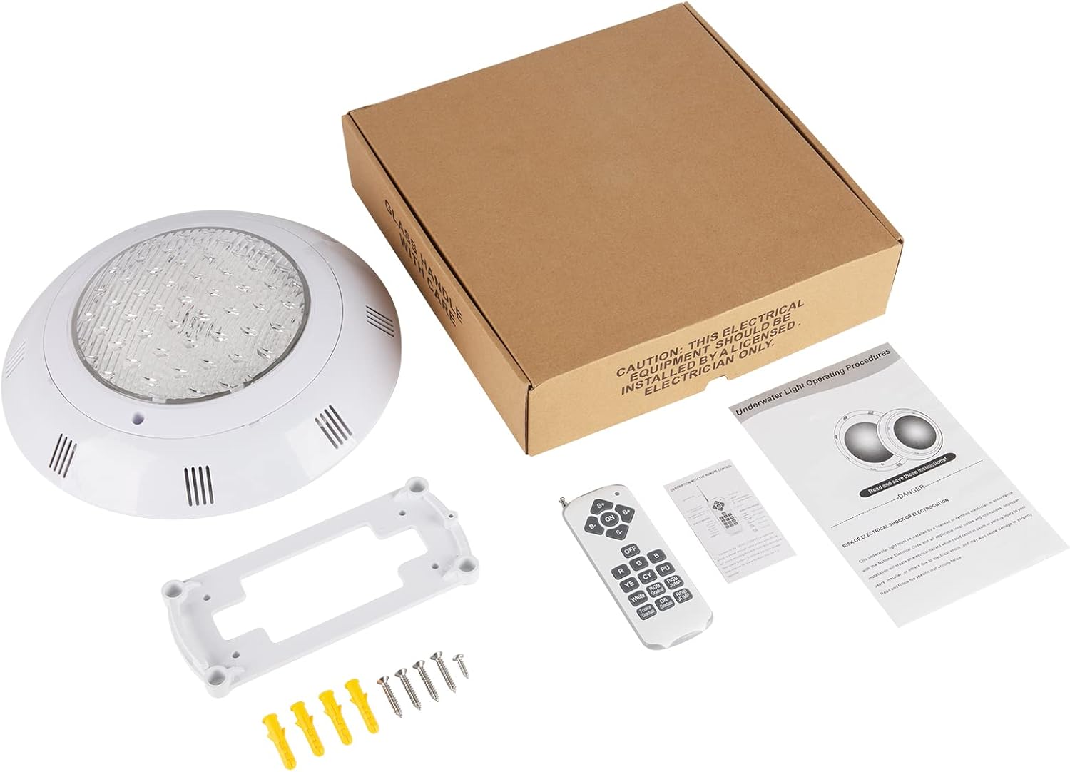 Podwodne oświetlenie basenowe Kingwen LED RGBW 38 W P IP68 12 V z pilotem