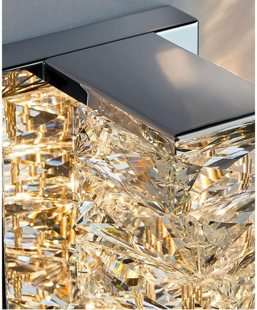 Lampa ścienna LED Sxtiger nowoczesna kryształowa regulowana srebrna