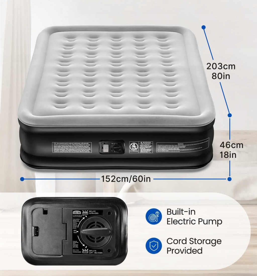 Materac dmuchany z pompką 203x152x46 cm Airefina Queen AF-A08, Po naprawie