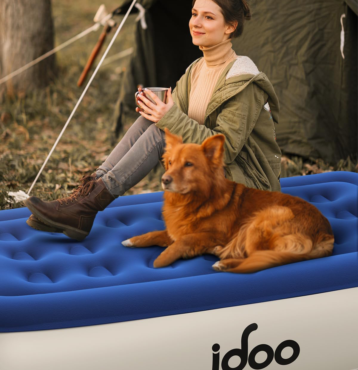 Materac pojedynczy iDOO Model I-C-017, 190x99x33 cm, kolor niebieski