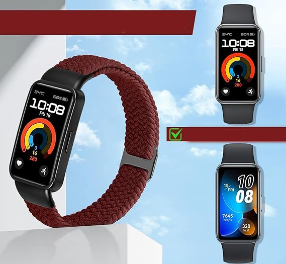 Paski plecione 2szt. do Huawei Band 9/8 Janpso regulowany nylonowy pasek