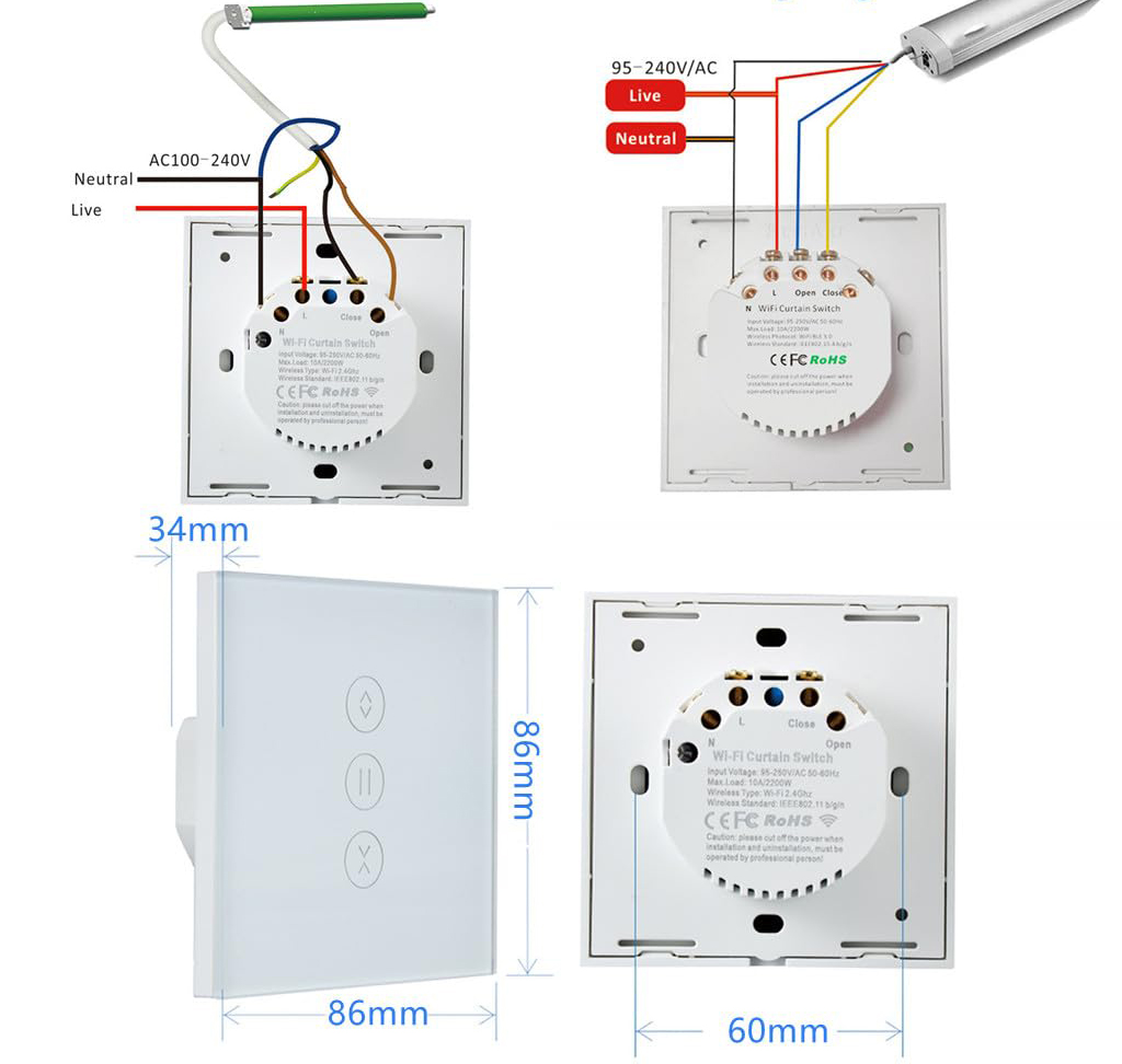 Przełącznik rolet WiFi YOPOTIKA 4 szt. Smart sterowanie Alexa Google Home