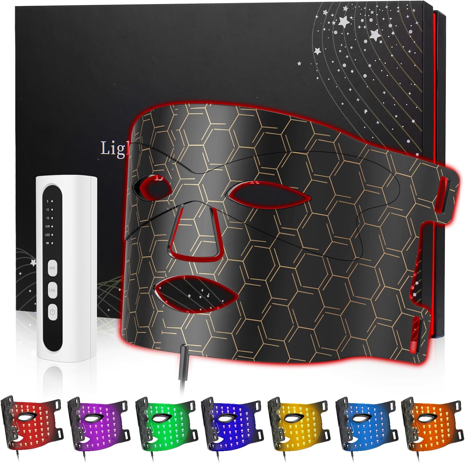 Maska do twarzy LED do terapii światłem KIMTAR na trądzik i zmarszczki