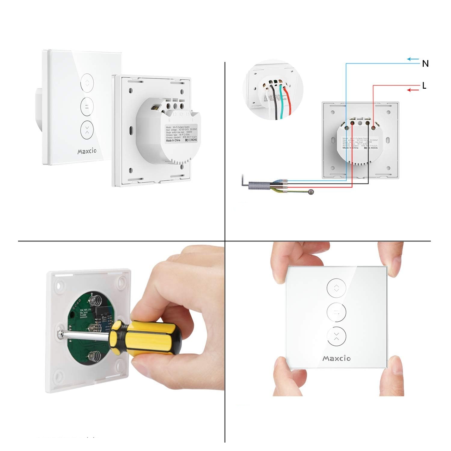 NIEKOMPLETNY Przełącznik rolet Maxcio WF-CS01 kompatybilny z Alexa 2 szt