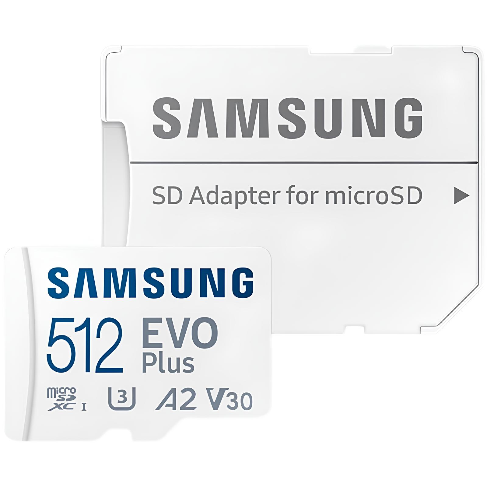 Karta pamięci Samsung 512GB microSDXC, UHS-I U3 A2 EVO Plus z adapterem